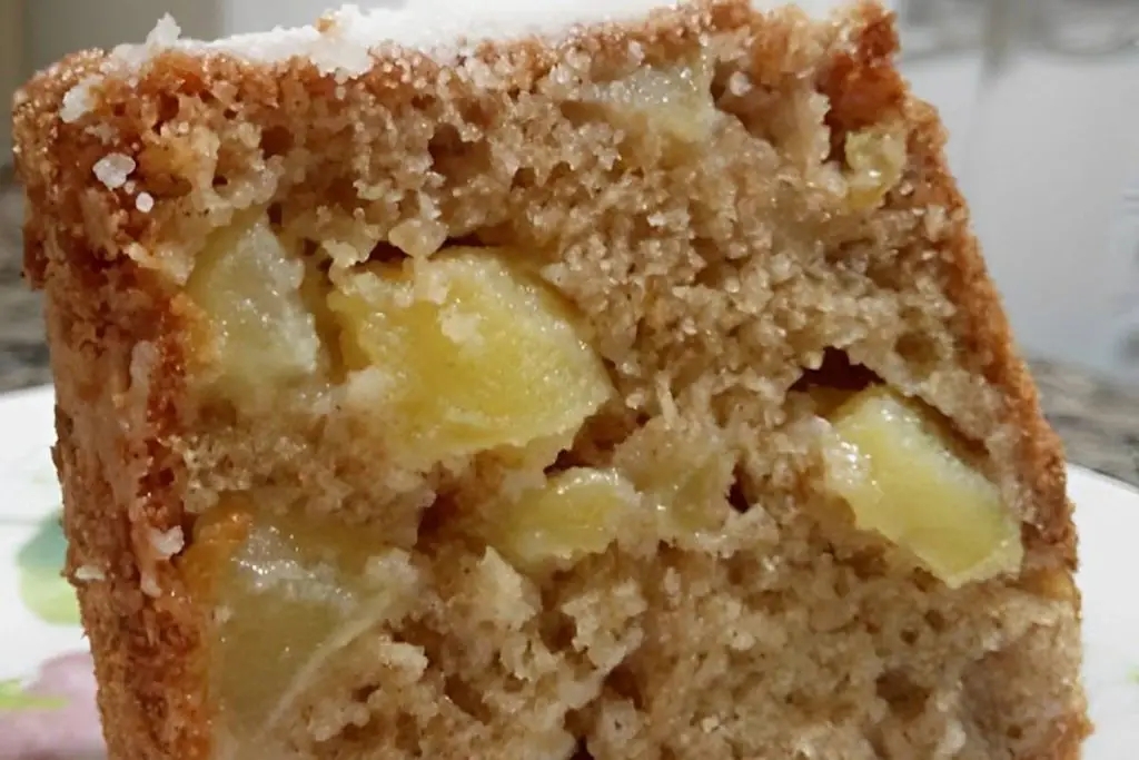 Bolo de maçã com canela com pedaços da fruta delicioso e perfeito